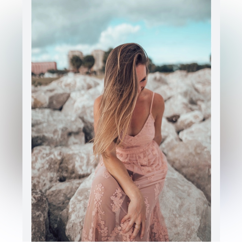 pink lace maxi dress Altard State Boutique